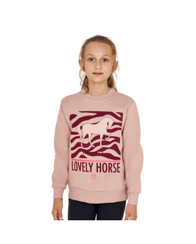 Felpa girocollo da bambina in cotone Lovely Horse Felpa girocollo da bambina in cotone Lovely Horse
