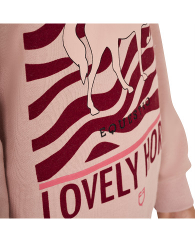 Felpa girocollo da bambina in cotone Lovely Horse Felpa girocollo da bambina in cotone Lovely Horse