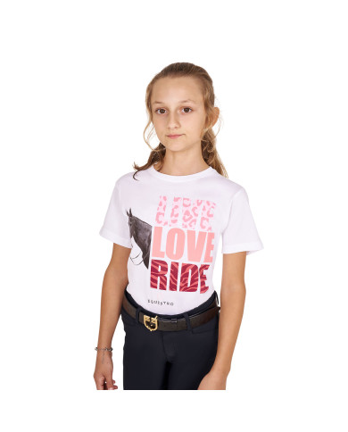 T-shirt da bambina in cotone Live Love Ride T-shirt da bambina in cotone Live Love Ride