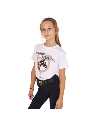 T-shirt da bambina in cotone Ride More Worry Less T-shirt da bambina in cotone Ride More Worry Less
