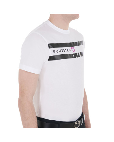 T-shirt da uomo slim fit con logo viola e dettagli neri T-shirt da uomo slim fit con logo viola e dettagli neri