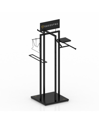 Espositore multifunzione cavallo/cavaliere in acciaio nero L600/W600/H1810 mm Espositore multifunzione cavallo/cavaliere in acciaio nero L600/W600/H1810 mm
