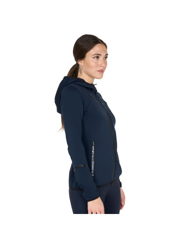 Felpa tecnica da donna in jersey con zip