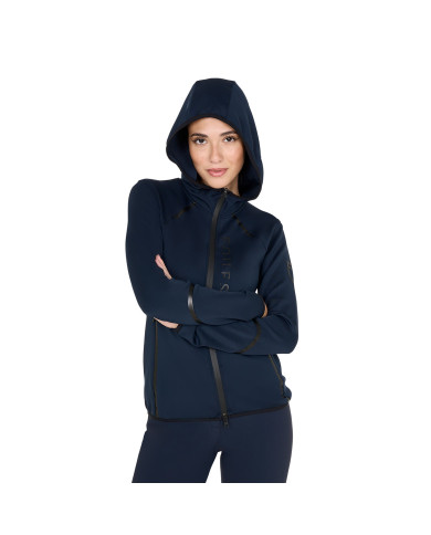 Felpa tecnica da donna in jersey con zip