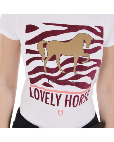 T-shirt da donna in cotone Lovely Horse T-shirt da donna in cotone Lovely Horse