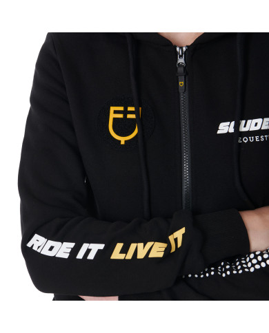 Felpa donna cappuccio Scuderia Equestro interno French terry