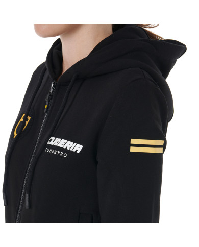 Felpa donna cappuccio Scuderia Equestro interno French terry