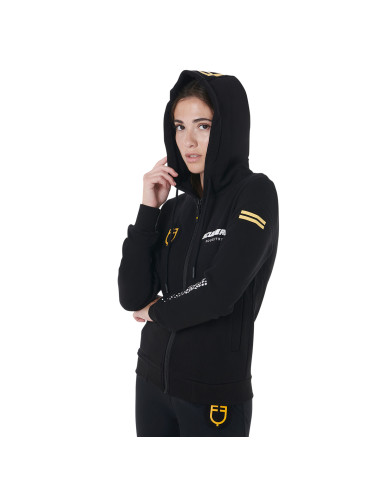 Felpa donna cappuccio Scuderia Equestro interno French terry