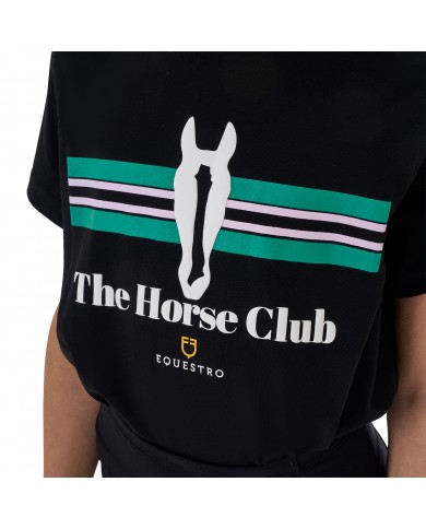 GIRL'S STRIPE EQUESTRO HORSE CLUB COTTON T-SHIRT GIRL'S STRIPE EQUESTRO HORSE CLUB COTTON T-SHIRT