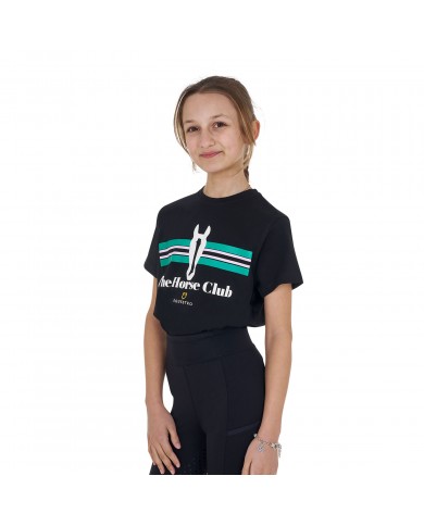 GIRL'S STRIPE EQUESTRO HORSE CLUB COTTON T-SHIRT GIRL'S STRIPE EQUESTRO HORSE CLUB COTTON T-SHIRT