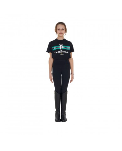 GIRL'S STRIPE EQUESTRO HORSE CLUB COTTON T-SHIRT GIRL'S STRIPE EQUESTRO HORSE CLUB COTTON T-SHIRT