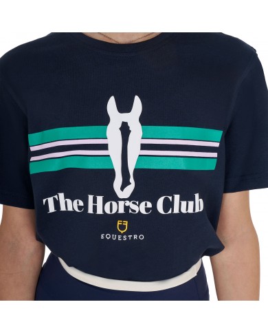 GIRL'S STRIPE EQUESTRO HORSE CLUB COTTON T-SHIRT GIRL'S STRIPE EQUESTRO HORSE CLUB COTTON T-SHIRT