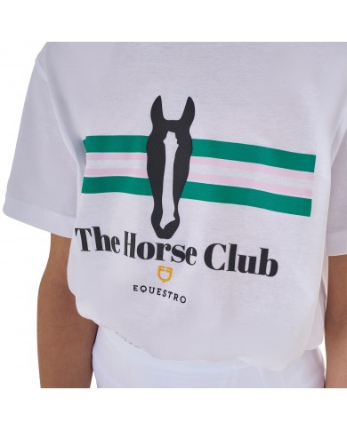 GIRL'S STRIPE EQUESTRO HORSE CLUB COTTON T-SHIRT GIRL'S STRIPE EQUESTRO HORSE CLUB COTTON T-SHIRT