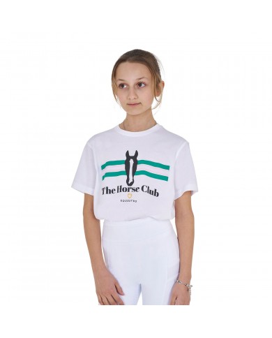 GIRL'S STRIPE EQUESTRO HORSE CLUB COTTON T-SHIRT GIRL'S STRIPE EQUESTRO HORSE CLUB COTTON T-SHIRT