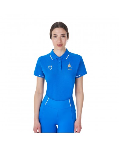 WOMEN'S COTTON PIQUET POLO SHIRT SS BUTTONS EQUESTROxFISE WOMEN'S COTTON PIQUET POLO SHIRT SS BUTTONS EQUESTROxFISE