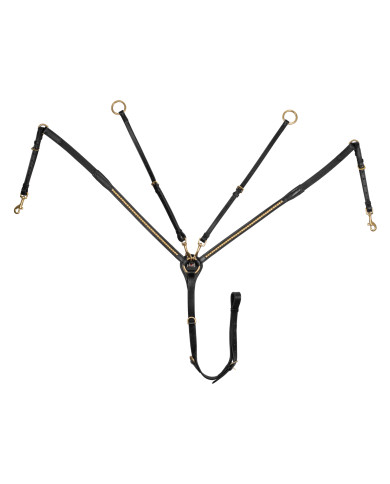 PETTORALE CON FORCHETTA IN CUOIO CON CLINCHER DORATO PETTORALE CON FORCHETTA IN CUOIO CON CLINCHER DORATO