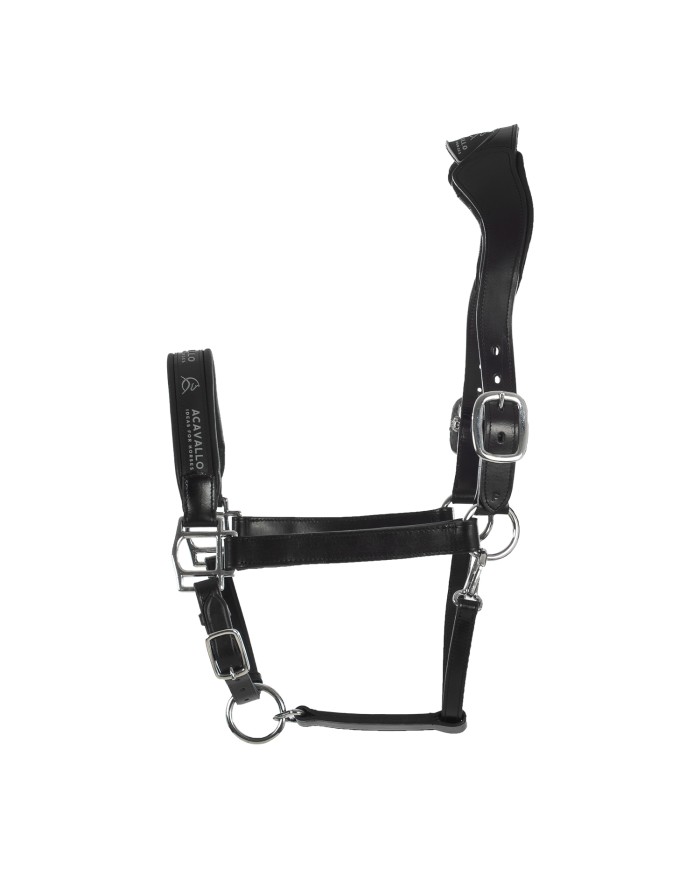 LEATHER HALTER W/ERGONOMIC POLLGUARD - CALFSKIN LINING