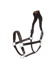 LEATHER HALTER W/ERGONOMIC POLLGUARD - CALFSKIN LINING