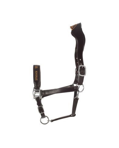 LEATHER HALTER W/ERGONOMIC POLLGUARD - CALFSKIN LINING