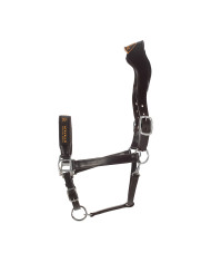 LEATHER HALTER W/ERGONOMIC POLLGUARD - CALFSKIN LINING