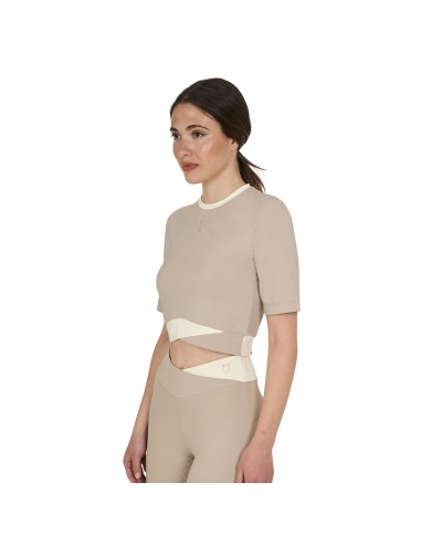 Equestro T-shirt crop donna in tessuto tecnico