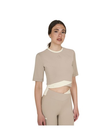 Equestro T-shirt crop donna in tessuto tecnico