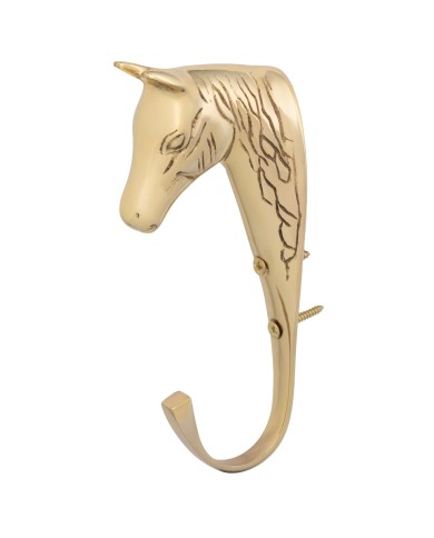 SOLID BRASS HORSE HEAD HOOK