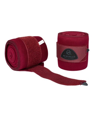 ACAVALLO ELASTIC + FLEECE BANDAGES - SET OF 2 PCS