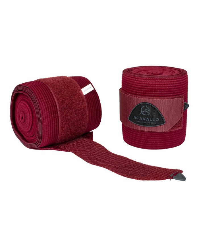 ACAVALLO ELASTIC + FLEECE BANDAGES - SET OF 2 PCS