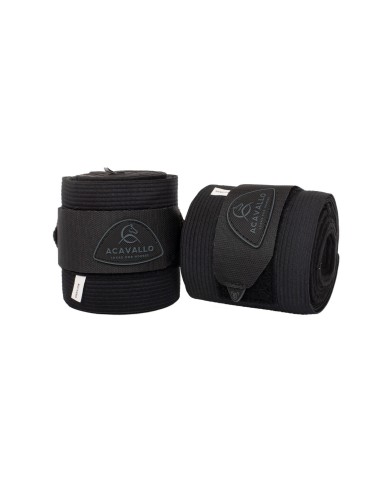 ACAVALLO ELASTIC + FLEECE BANDAGES - SET OF 2 PCS