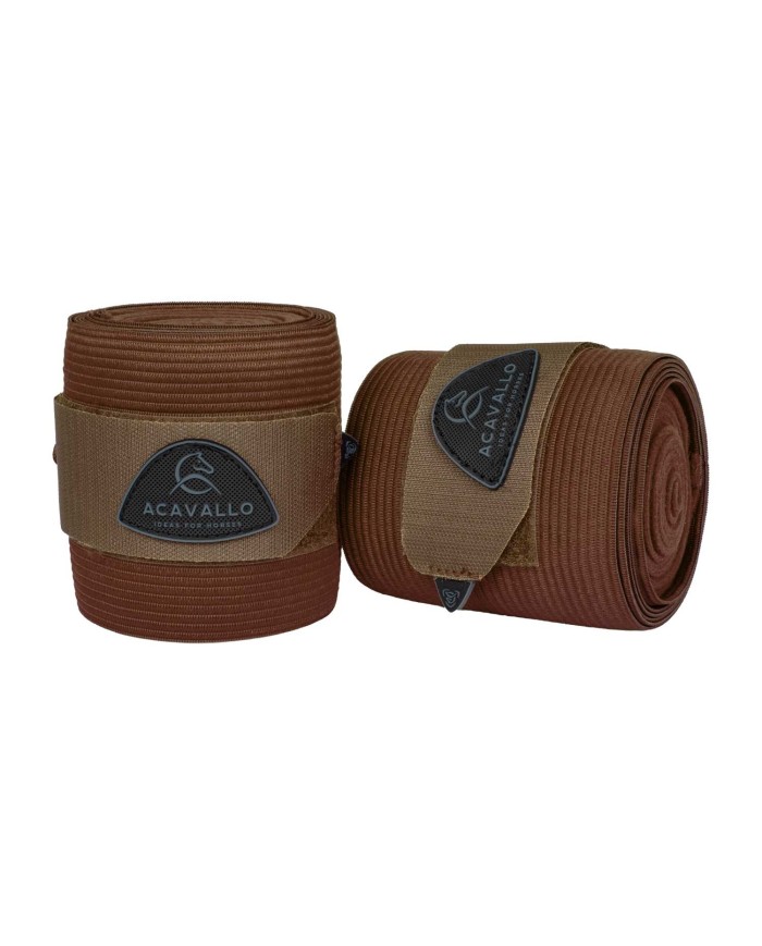 ACAVALLO ELASTIC + FLEECE BANDAGES - SET OF 2 PCS