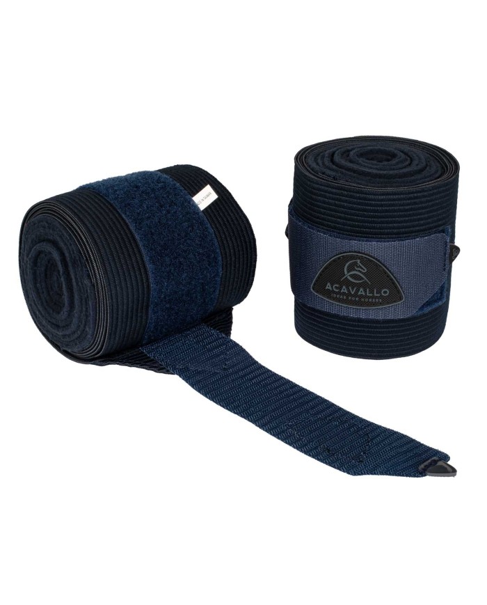 ACAVALLO ELASTIC + FLEECE BANDAGES - SET OF 2 PCS