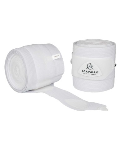 ACAVALLO ELASTIC + FLEECE BANDAGES - SET OF 2 PCS