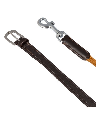 SOFT LEATHER DRAW REINS W/ROUND NYLON ROPE