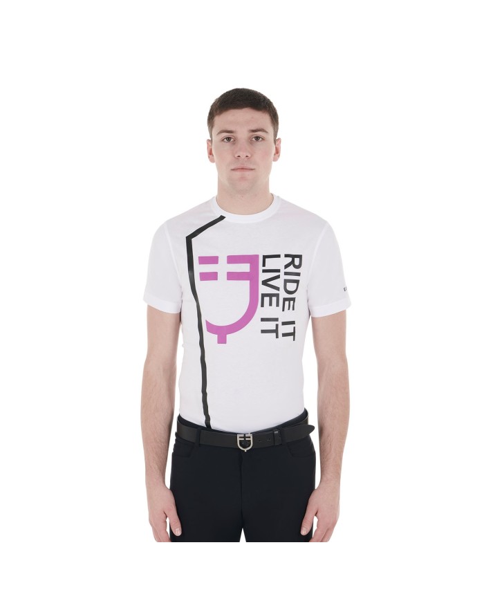 MEN S PURPLE LOGO COTTON T-SHIRT