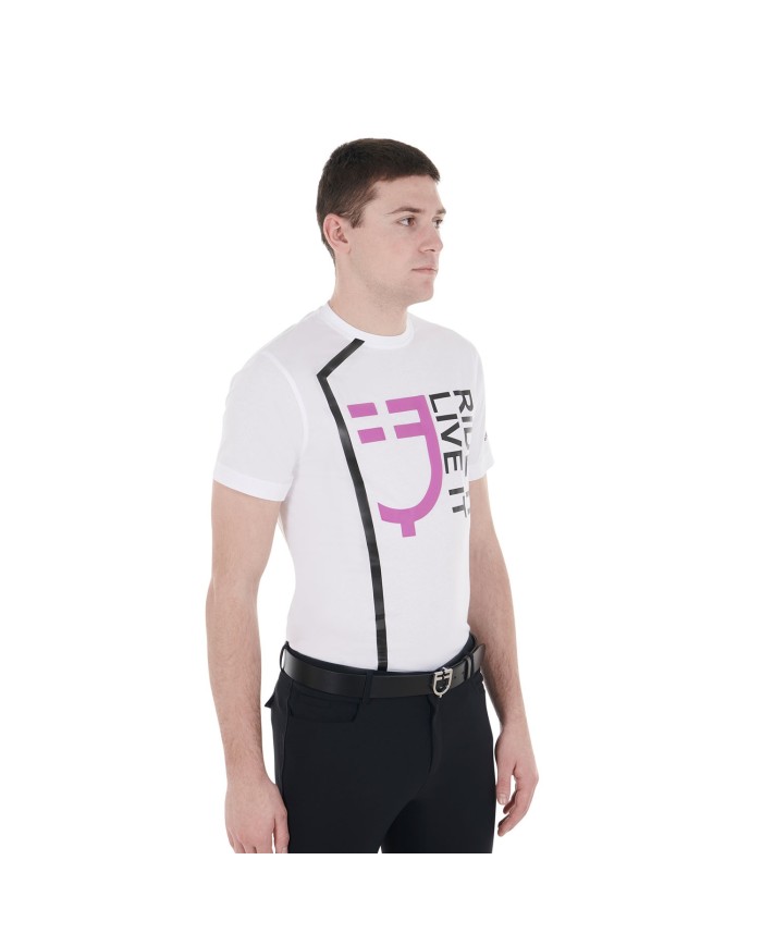MEN S PURPLE LOGO COTTON T-SHIRT