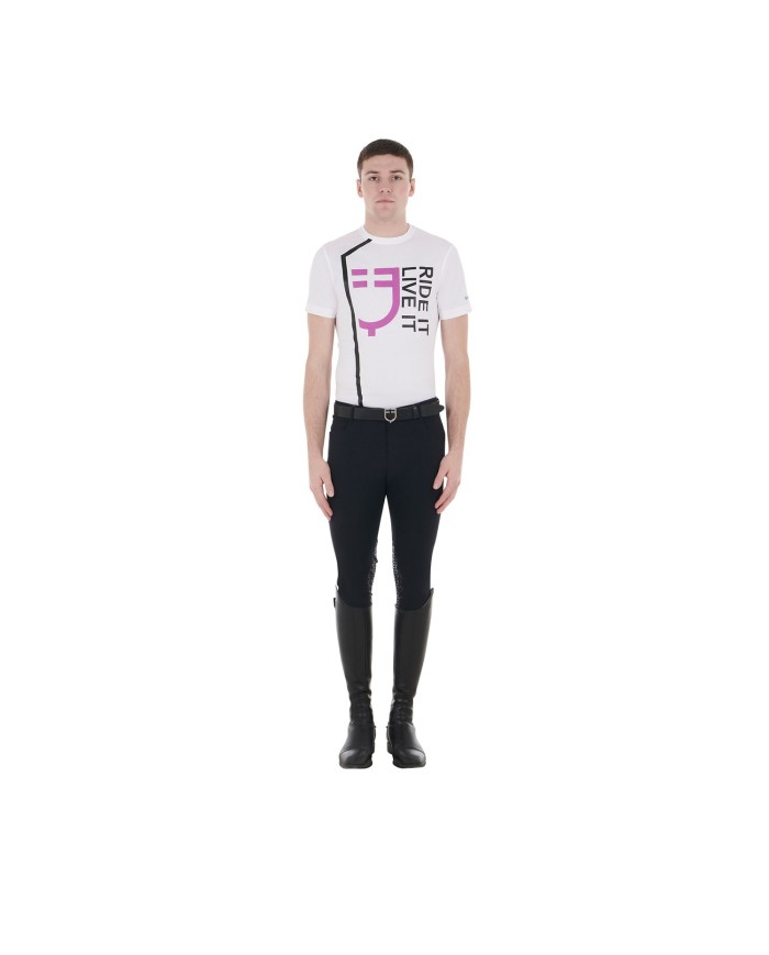 MEN S PURPLE LOGO COTTON T-SHIRT