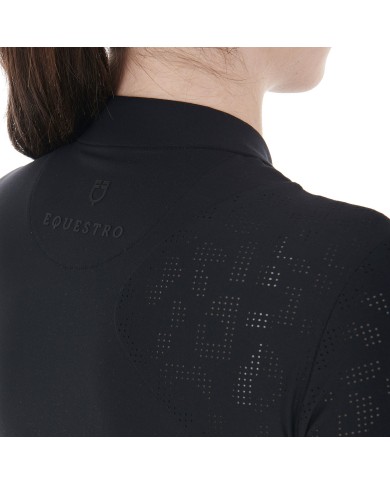 WOMEN S TULLED STRETCH TRAINING POLO SHIRT LS ZIP