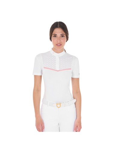 WOMEN S KNIT TAPE COMPETITION POLO SHIRT SS BUTTONS