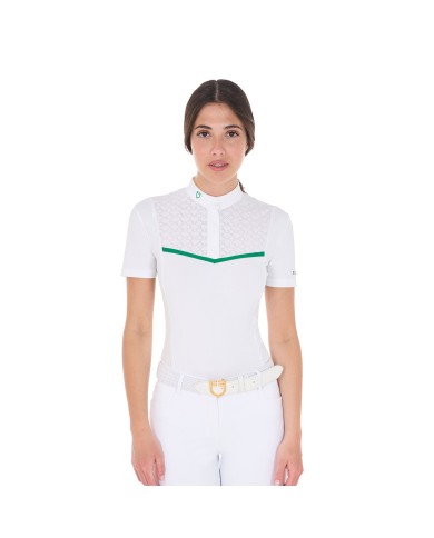 WOMEN S KNIT TAPE COMPETITION POLO SHIRT SS BUTTONS
