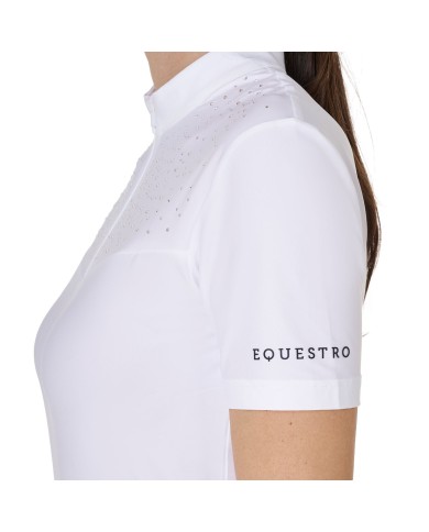 WOMEN S BLACK LABEL COLLECTION COMPETITION STRASS POLO SHIRT SS ZIP