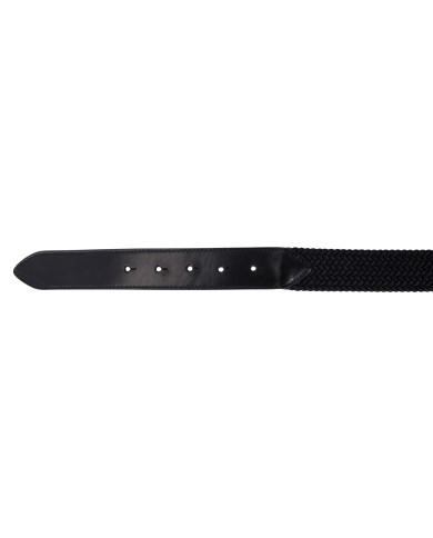 ELASTIC BELT WITH ROSEGOLD LOGOED BUCKLE