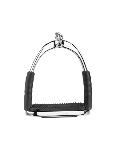 HS SYSTEM-4 STIRRUPS, ST.ST. W.OFFSET EYE W.BLK.PAD 4.3/4