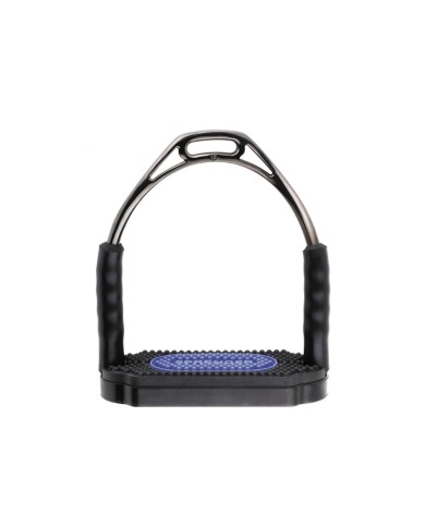 HS BOW BALANCE STIRRUPS,ST.ST./ ANTHRAC.W.BLK/BLUE PAD 4.3/4