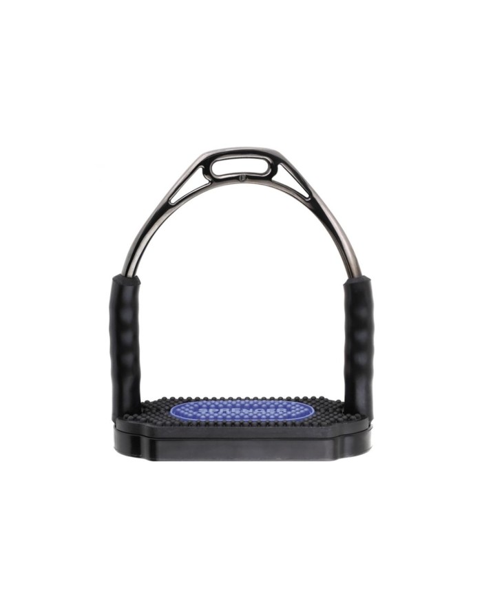 HS BOW BALANCE STIRRUPS,ST.ST./ ANTHRAC.W.BLK/BLUE PAD 4.3/4