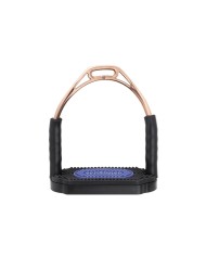 HS BOW BALANCE STIRRUPS,ST.ST./ BRONZE W.BLK/BLUE PAD 4.3/4