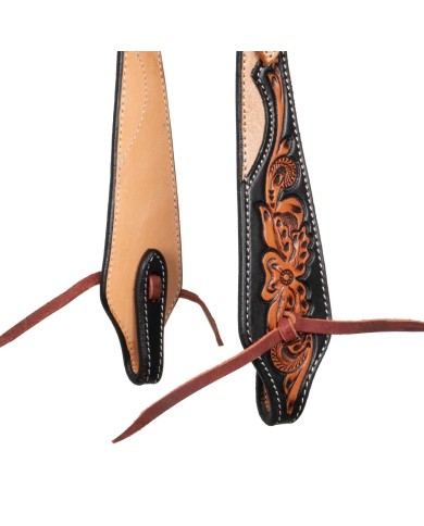 DARK FLORAL ONE EAR WESTERN BRIDLE