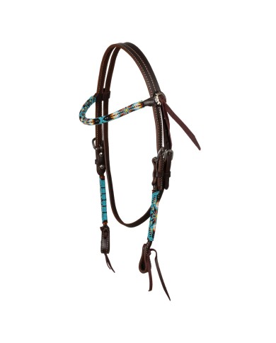 NAVAJO SKY BEADED OILED WESTERN BRIDLE