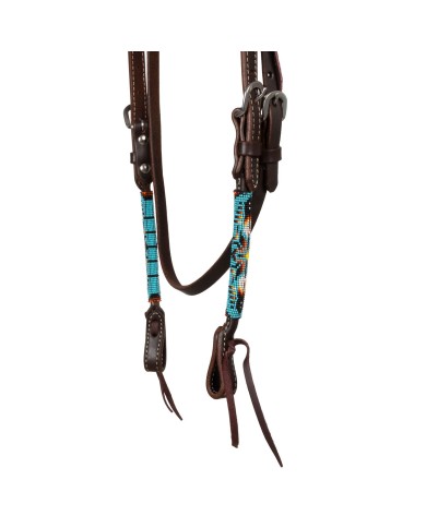 NAVAJO SKY BEADED OILED WESTERN BRIDLE