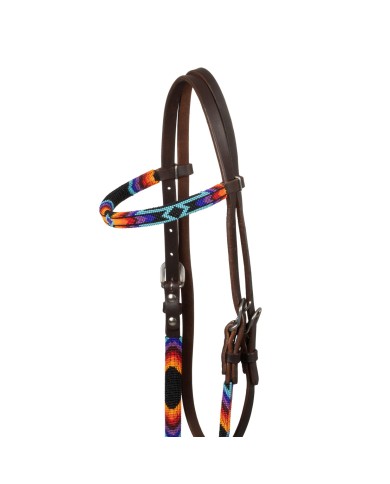 SERAPE BEADED OILED WESTERN BRIDLE